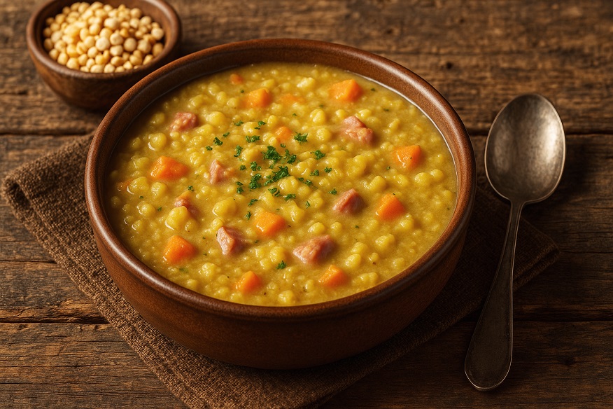 Erbsensuppe mit Kasseler, Kartoffeln und Gemüse