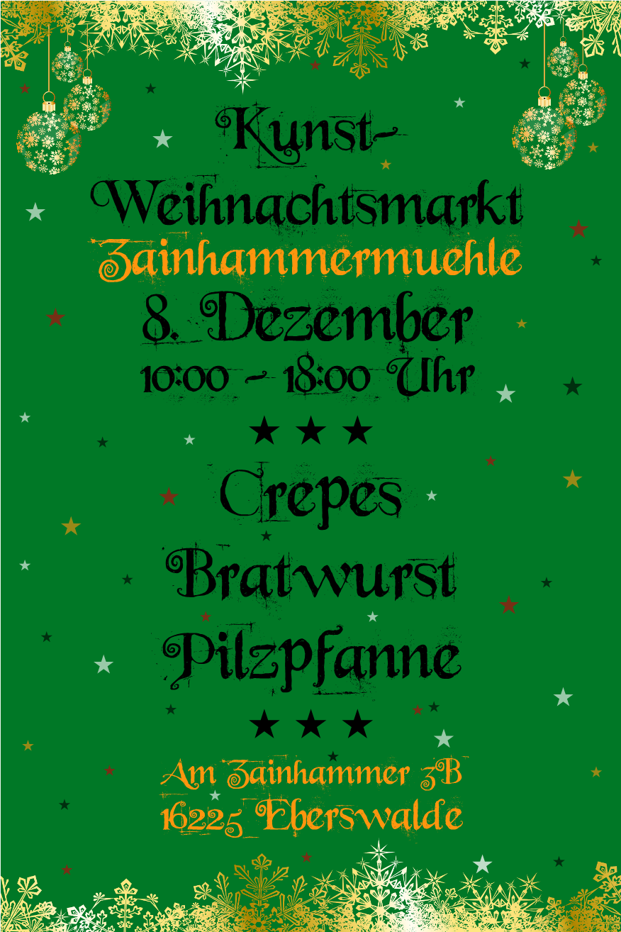 Kunst-Weihnachtsmarkt Zainhammermühle